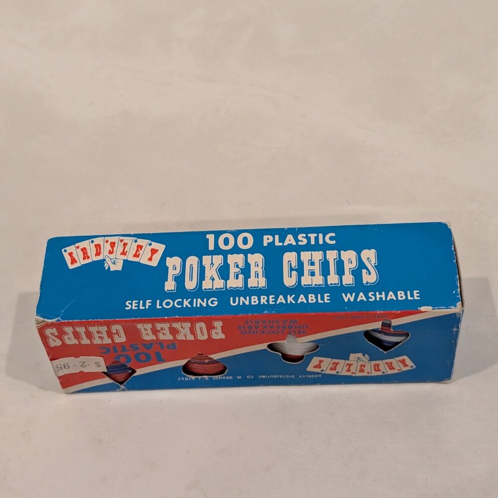 Vintage Ardsley 100 Plastic Poker Chips - Unbreakable/Washable